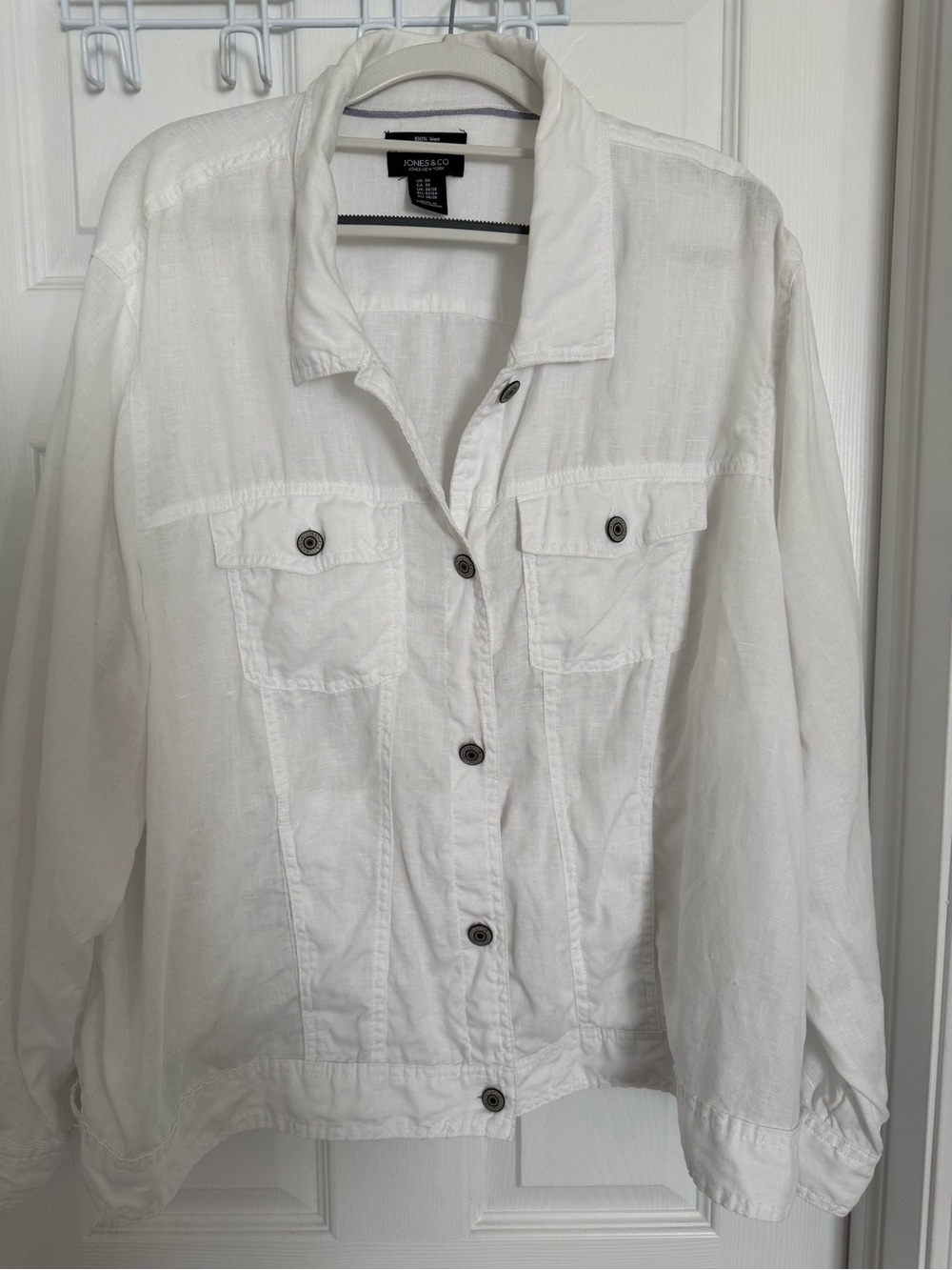 Jones & Co Jones New York Linen Trucker Jacket 3X